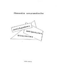 Antichambers, Antipoesies, Bizarreries by Florentin Smarandache