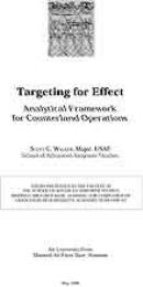 Targeting for Effect : Analytical Framew... by Major Scott G. Walker, USAF
