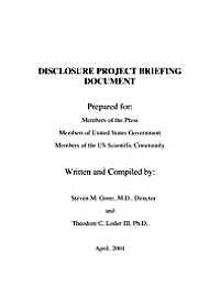 Disclosure Project Briefing Document : P... by Greer, Steven, M.