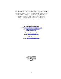 Elementary Fuzzy Matrix Theory and Fuzzy... by Smarandache, Florentin