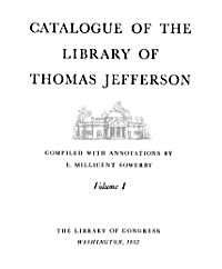 Catalogue of the Library of Thomas Jeffe... by Sower, E. Millicent