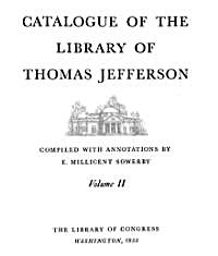 Catalogue of the Library of Thomas Jeffe... by Sower, E. Millicent